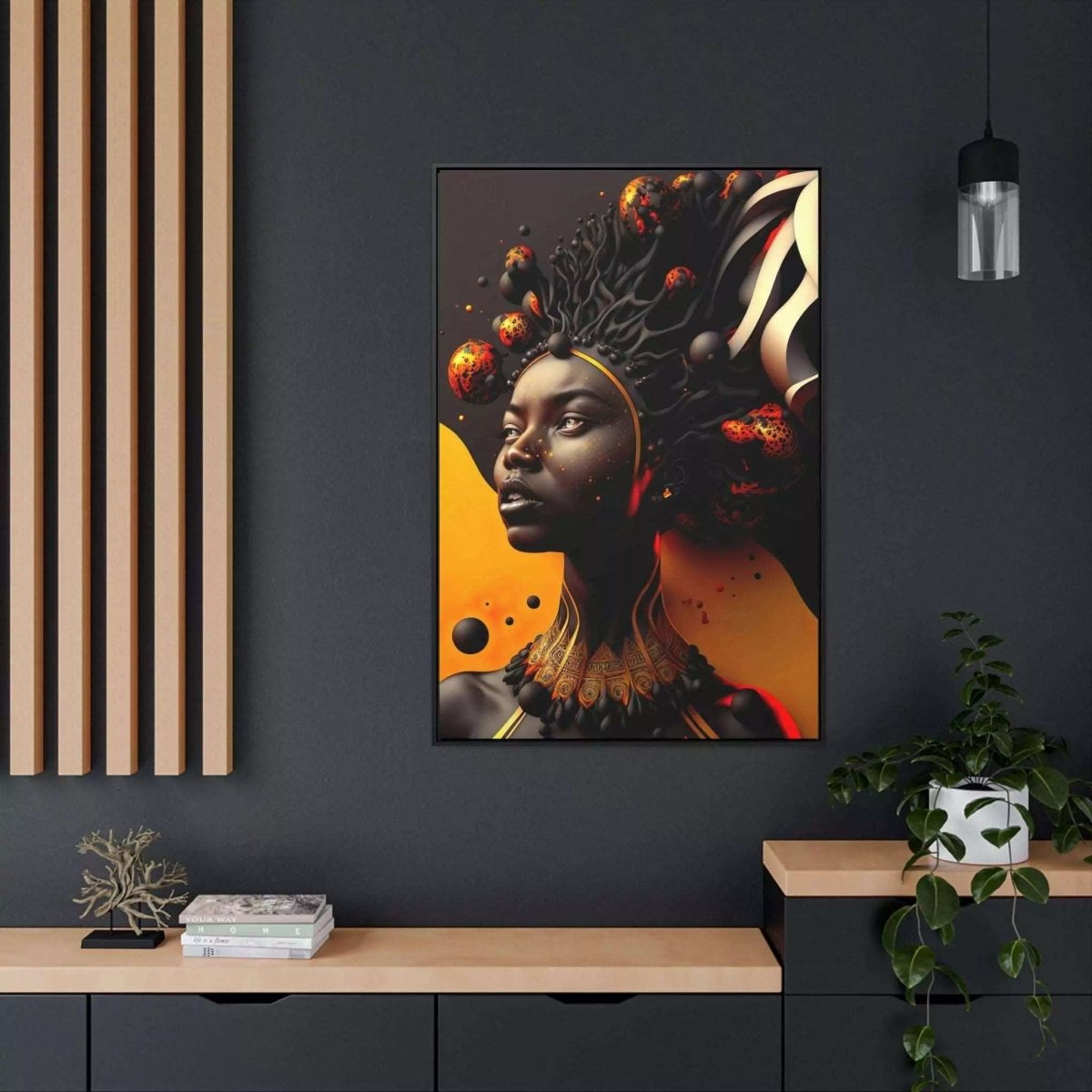 African Princess Abstract Digital AI Art Frame - HigherFrequencies
