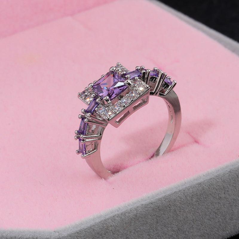 Amethyst Zircon Ring: Elegance and Style - HigherFrequencies