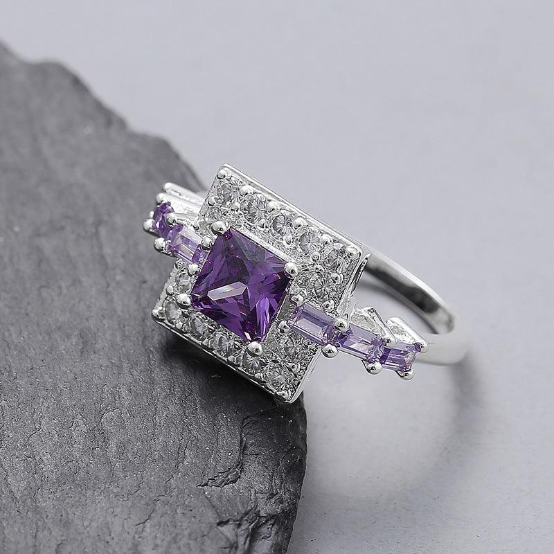 Amethyst Zircon Ring: Elegance and Style - HigherFrequencies
