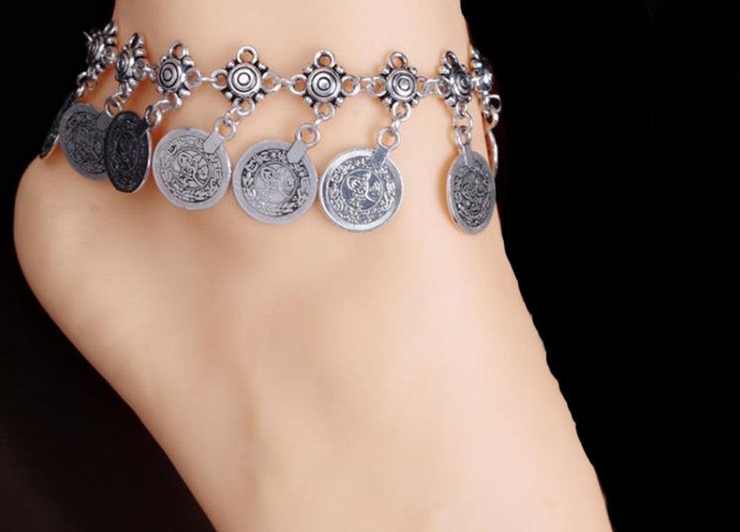 Antalya Turkey Coin Ankle Bracelet | Handmade Foot Jewelry - HigherFrequencies