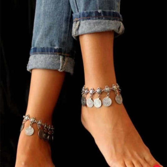 Antalya Turkey Coin Ankle Bracelet | Handmade Foot Jewelry - HigherFrequencies
