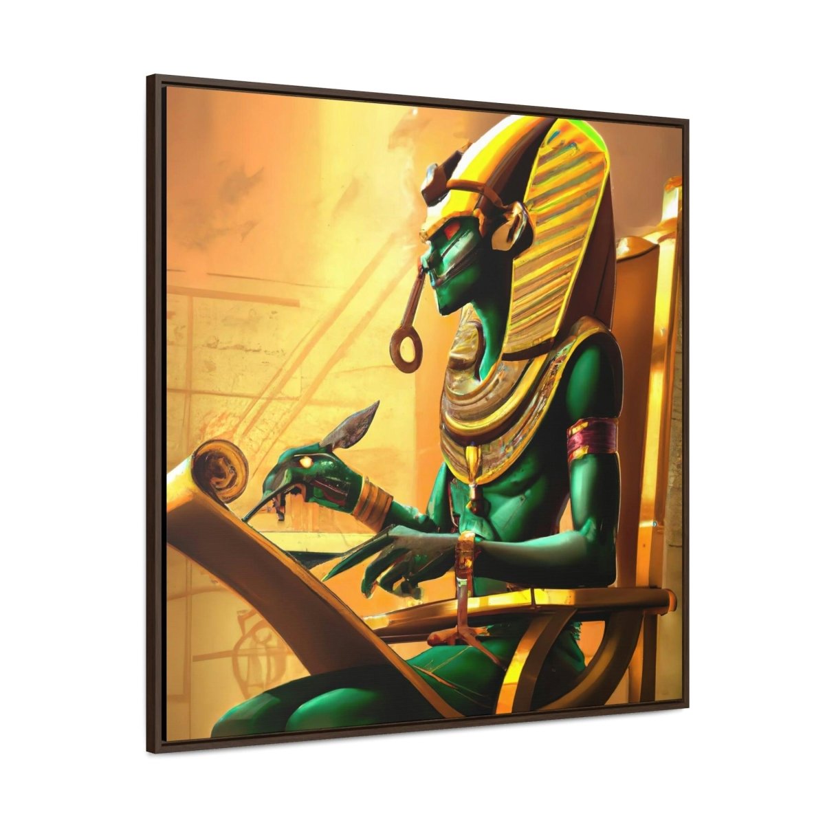 Egyptian God Thoth Transcribing The Emerald Tablets- Digital Art Frame - HigherFrequencies