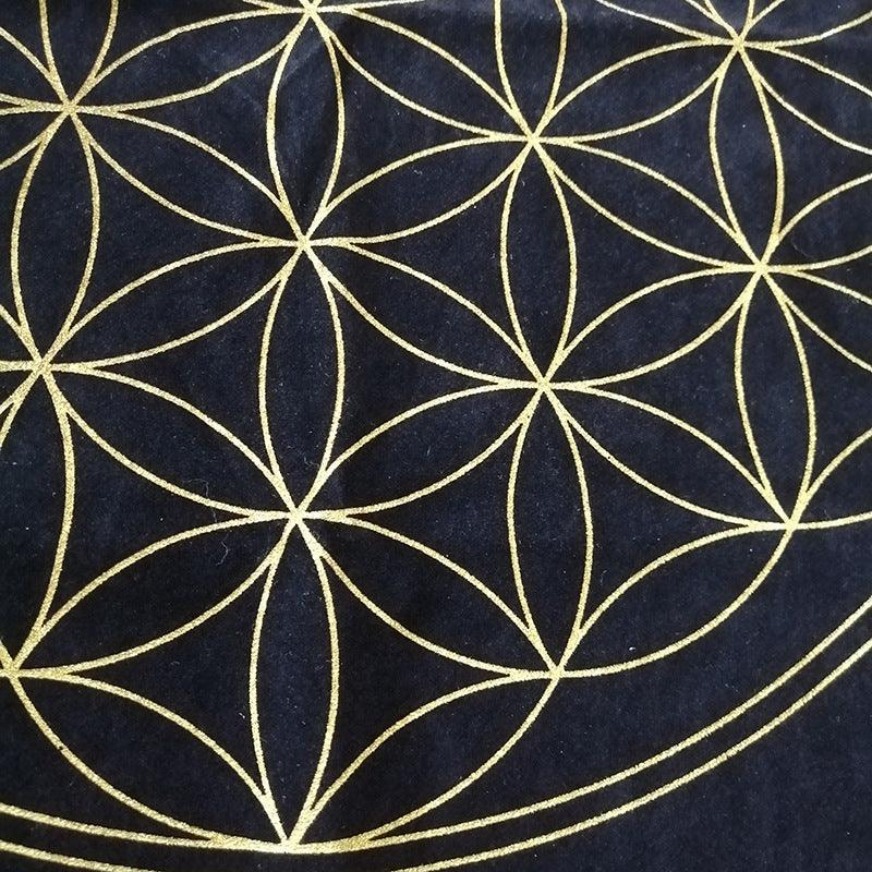 Flower of Life Alchemy Divination Tarot Tablecloth - Sacred Cloth for Altar and Spiritual Readings - HigherFrequencies