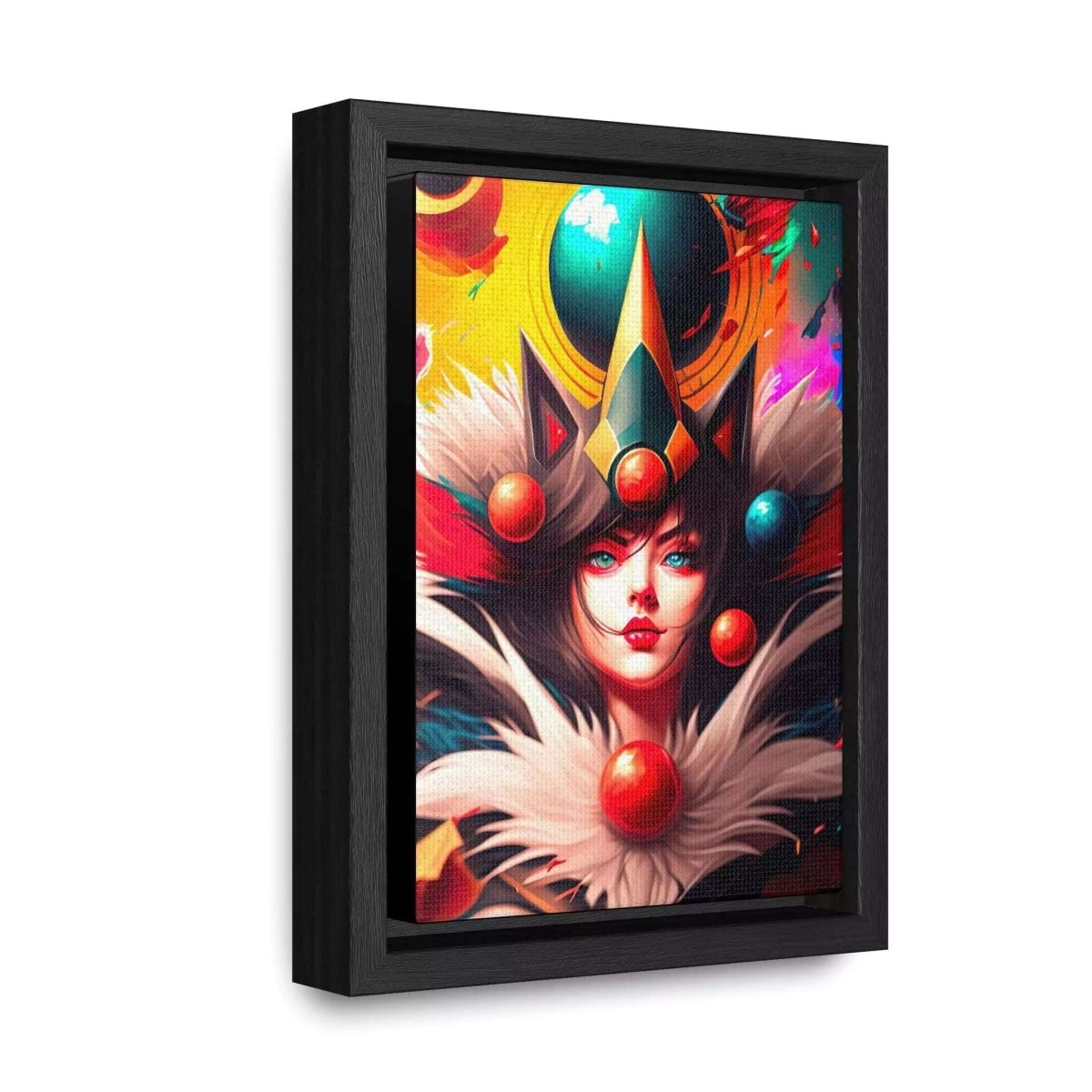 Fox Spirit Priestess Vibrant - Digital Art Framed - HigherFrequencies