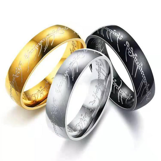 Lord Of The Rings Titanium Steel Ring - One Ring To Rule Them All - HigherFrequencies