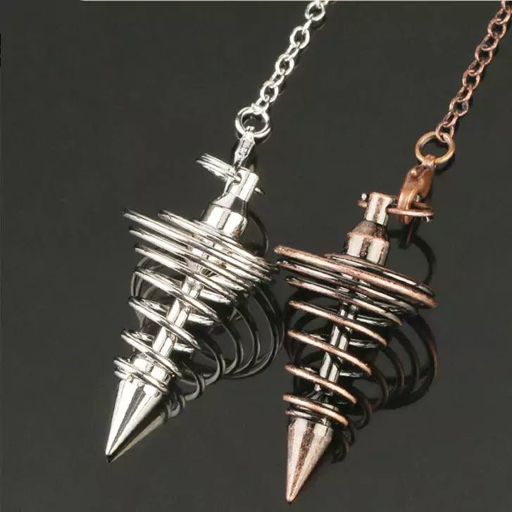 Metal Spiral Cone Pendulum - Divination and Intuition Tool - HigherFrequencies
