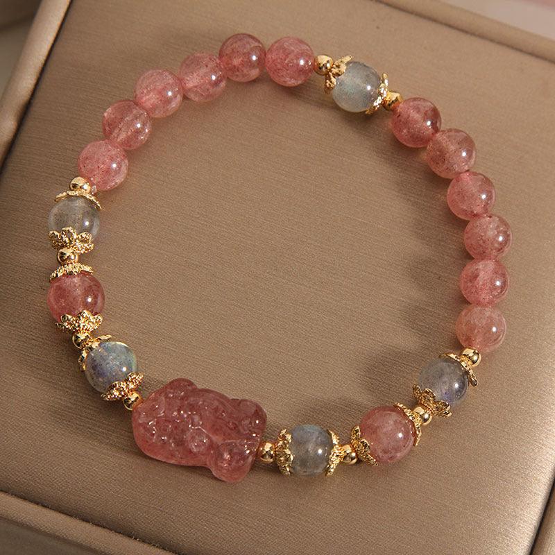 Natural Strawberry Crystal Empowering Bracelet | Higher Frequencies - HigherFrequencies