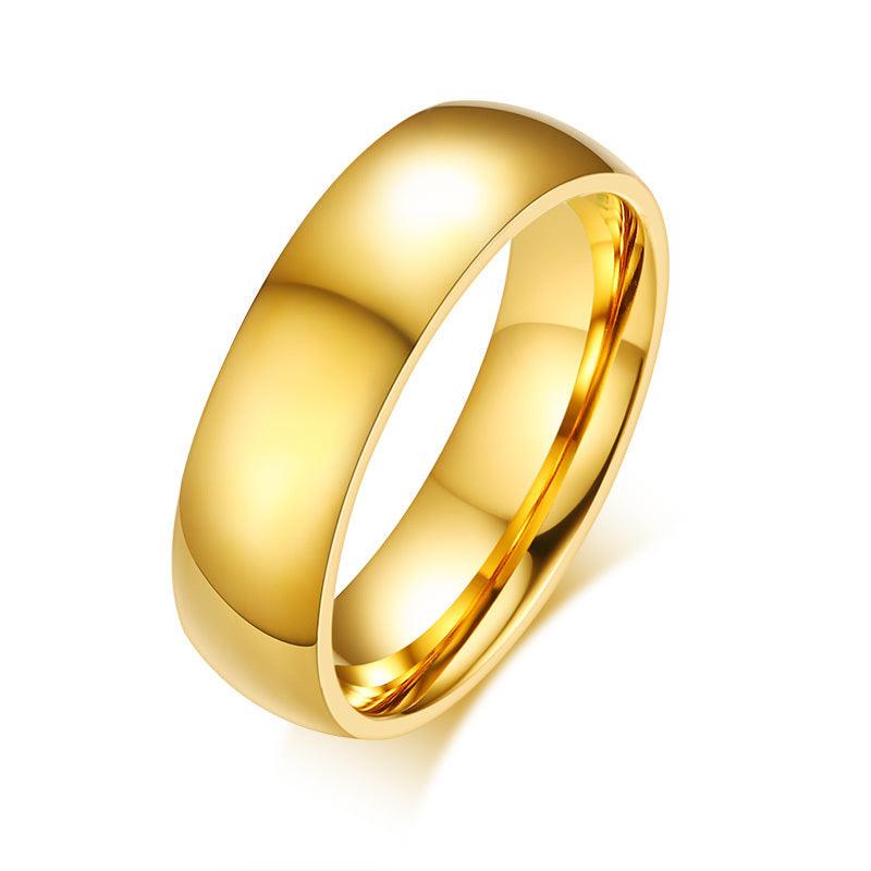 Personalized Golden Stainless Steel couple rings - HigherFrequencies