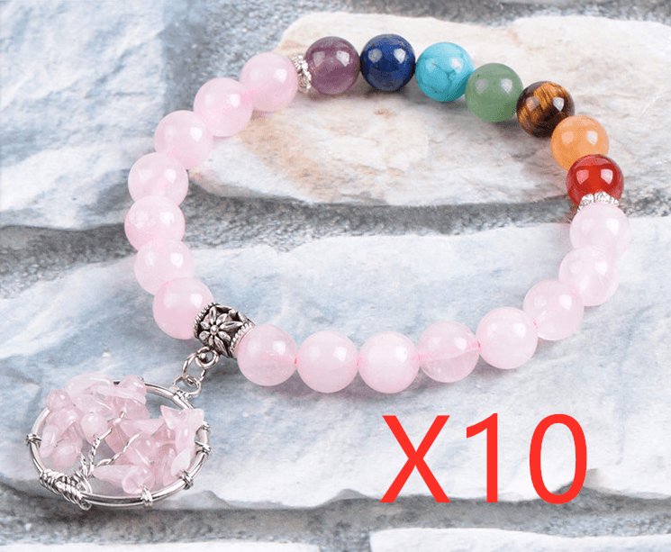 Radiant Chakra Bracelet: Illuminate Your Energy with Rose Gold and Crystals - HigherFrequencies
