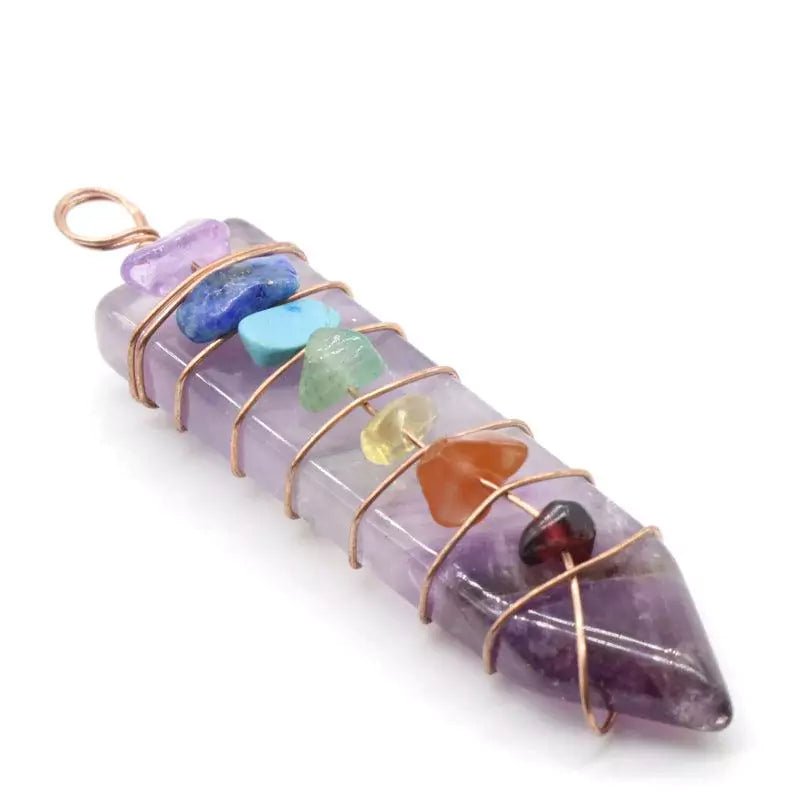 Seven Chakra Pendant: Jade Crystal Arrow to Align Your Energy Centers - HigherFrequencies