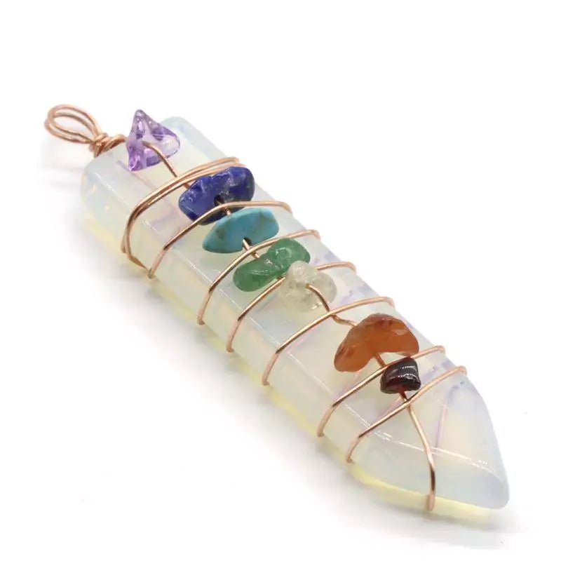 Seven Chakra Pendant: Jade Crystal Arrow to Align Your Energy Centers - HigherFrequencies