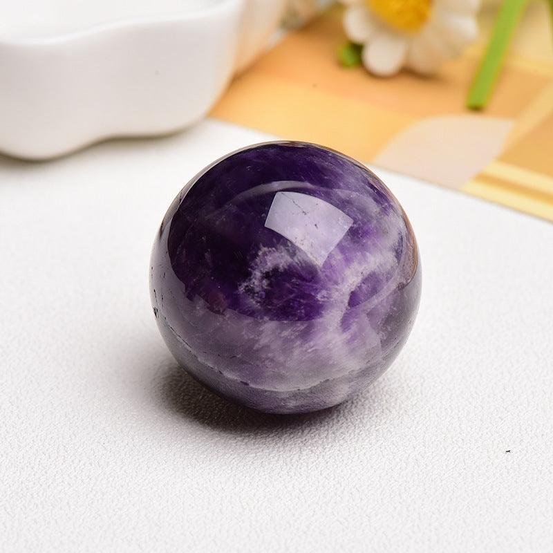 Stress Relief Gemstone: Natural Amethyst Crystal Ball | Higher Frequencies - HigherFrequencies
