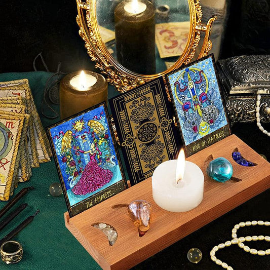 Tarot Card Wooden Frame - Decorative Display for Spiritual Room Decoration - HigherFrequencies