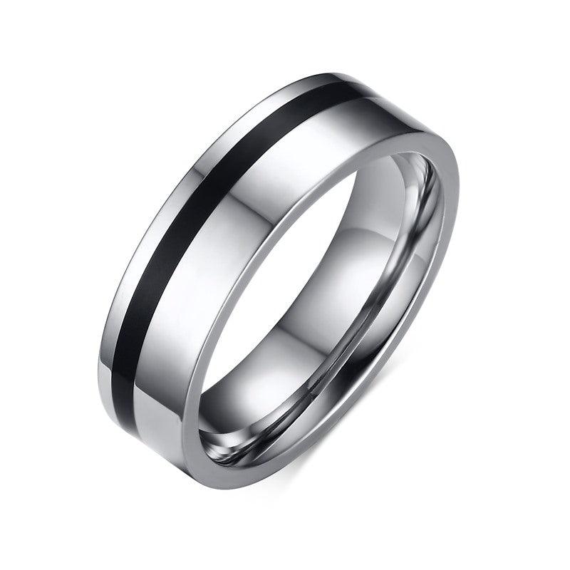 Titanium Steel Black & Silver Couple Rings - HigherFrequencies