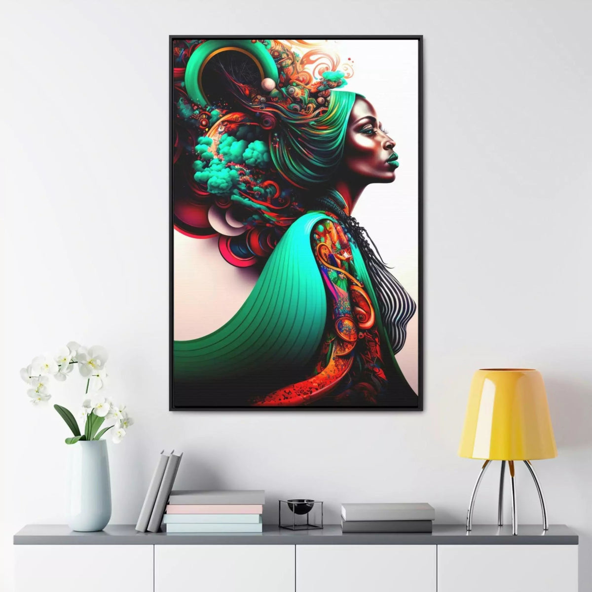 Traditional Black Mother Abstract Digital Art Frame - HigherFrequencies