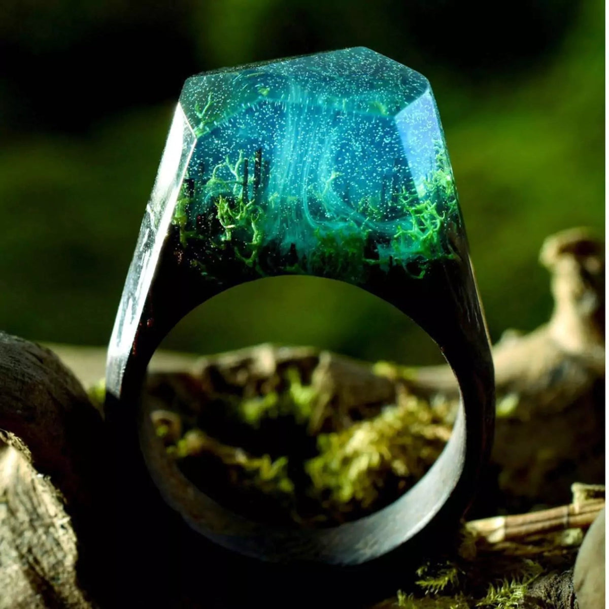 Vintage Enchanted Forest Mystical Wooden Ring - HigherFrequencies