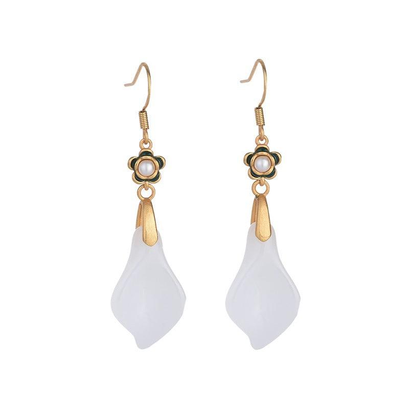Vintage Fairy White Jade Earrings | Higher Frequencies - HigherFrequencies