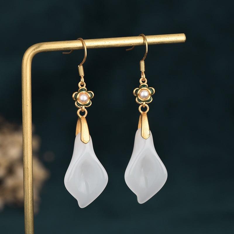 Vintage Fairy White Jade Earrings | Higher Frequencies - HigherFrequencies